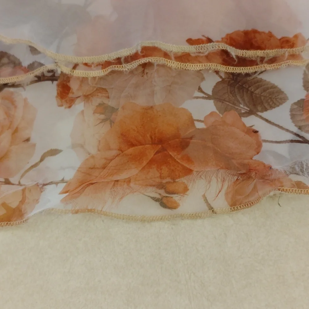 SHEIN Floral Maxi Dress - Orange and Cream - Picture 8 of 11